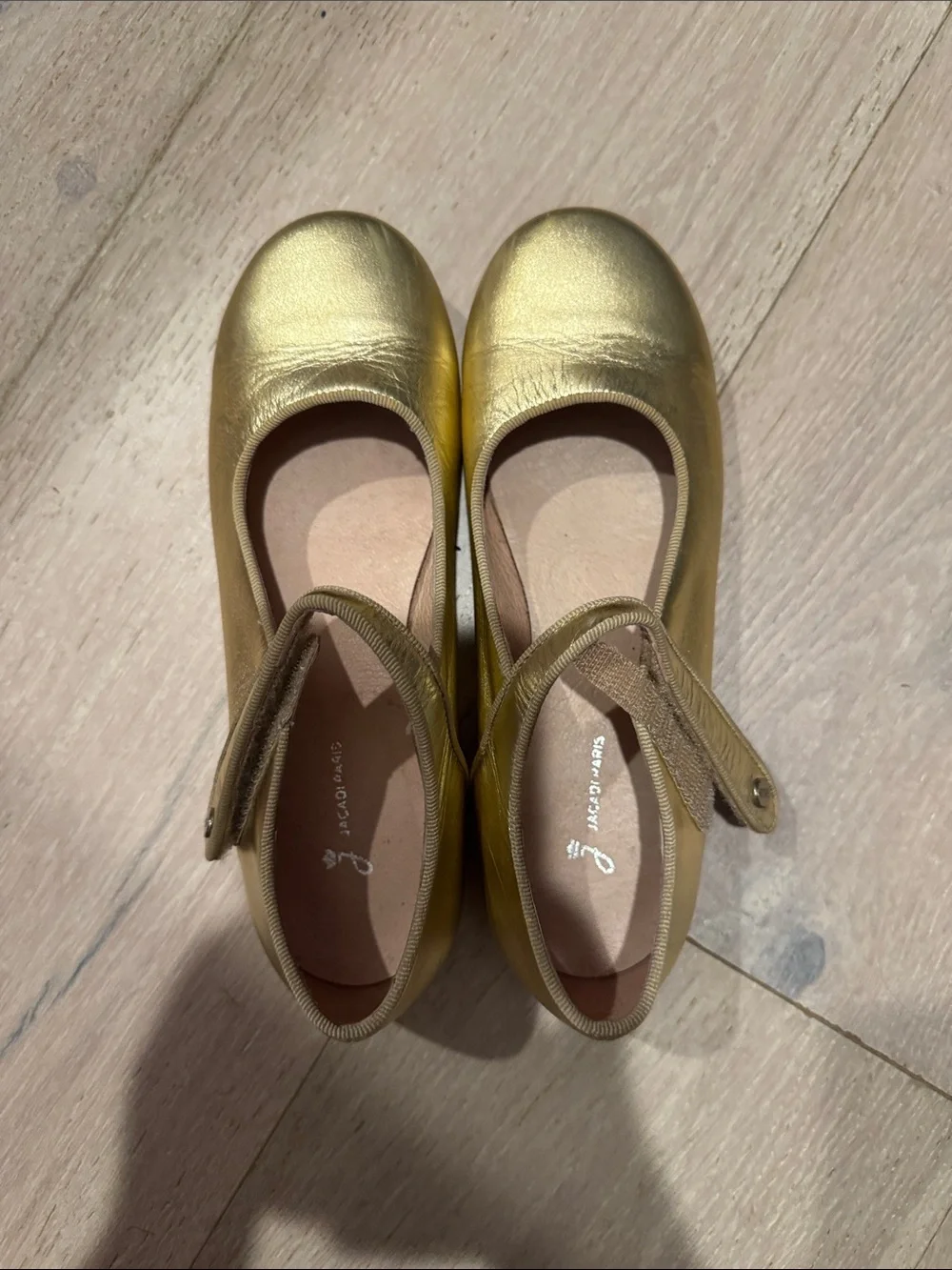 Jacadi Metallic Gold Mary Jane Girls' Dress Shoes
